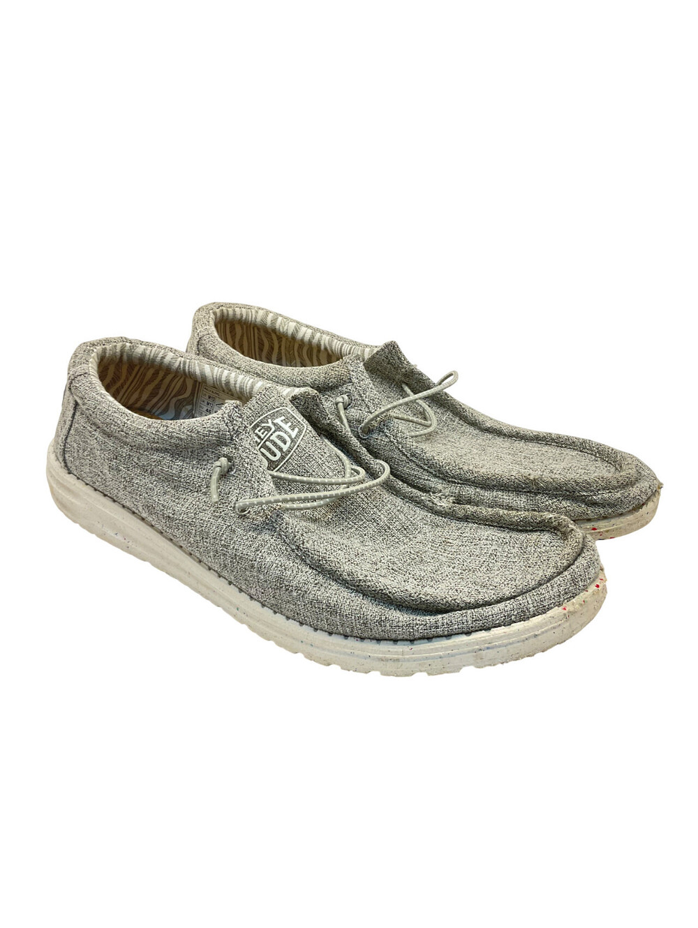 Hey Dude Men's Wally Blend Linen Causal Shoes Grey Size 13M